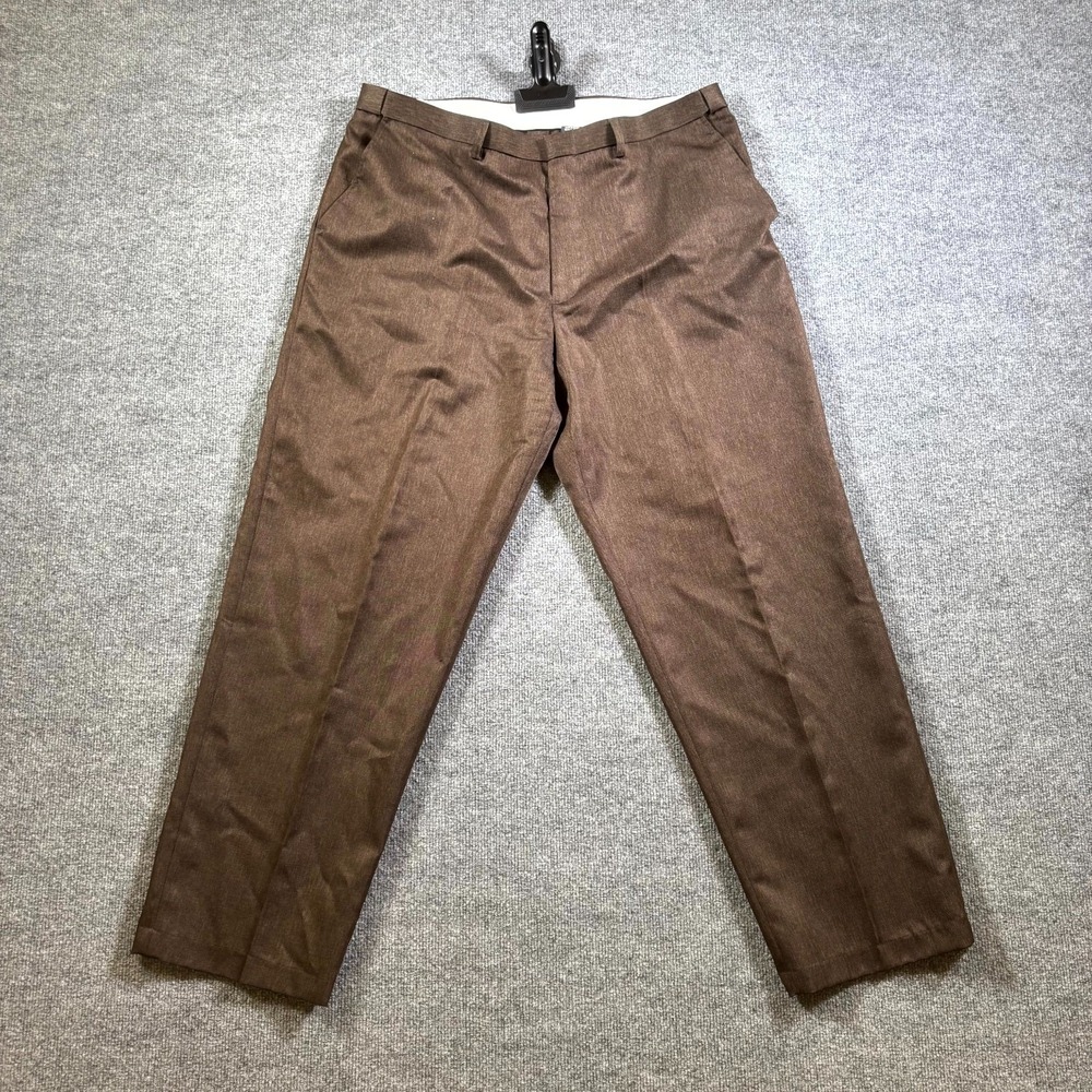 Puritan Dress Pants Mens 40x32 Brown Business Straight Leg Mid Rise Flat Front